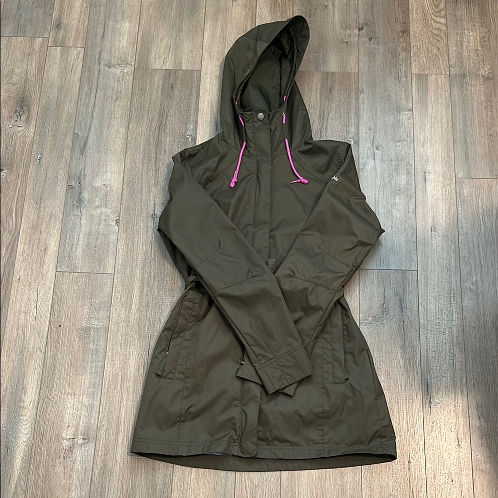 Columbia Olive Hooded Rain Jacket
